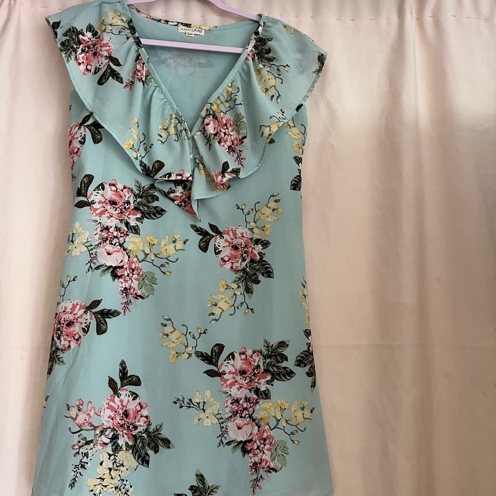Floral Ruffle Sleeveless Dress - Picture 2 of 6